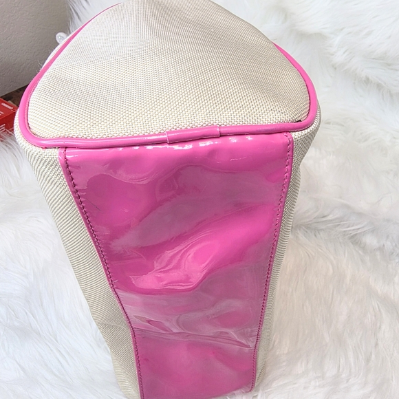 Victoria's Secret Pink and Cream Satchel Bag "Love The Sexist On Earth" NWOT - Picture 13 of 14